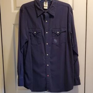North Face Western Dark Blue Casual Button-Down Shirt